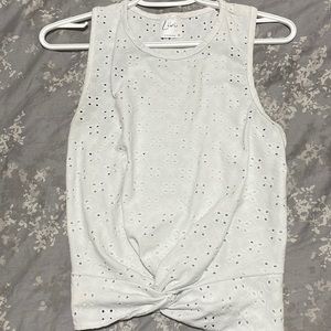 Livi white floral design tank top, size medium